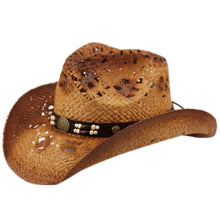 Load image into Gallery viewer, Straw Cowboy Hat (Wood/Pearl)