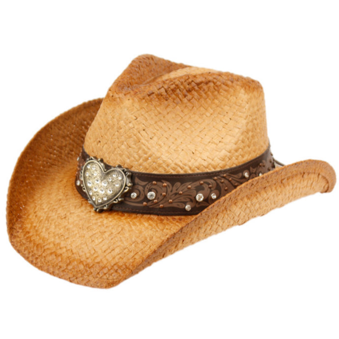 Straw Cowboy Hat (Heart)