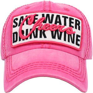 Save Water Drink Wine Baseball Cap