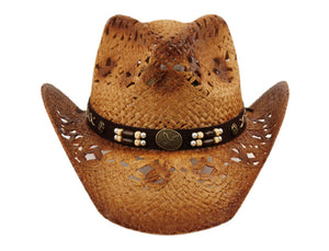 Straw Cowboy Hat (Wood/Pearl)