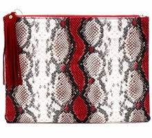 Load image into Gallery viewer, Oversized Red Snake Print Clutch