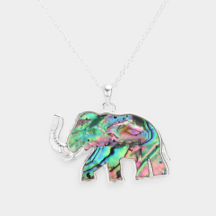 Mosaic Elephant Pendant Necklace