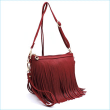 Load image into Gallery viewer, Red Fringe Crossbody/Wristlet/Clutch