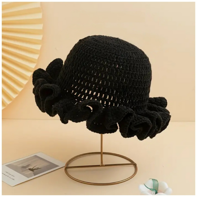 Black Crochet Hat