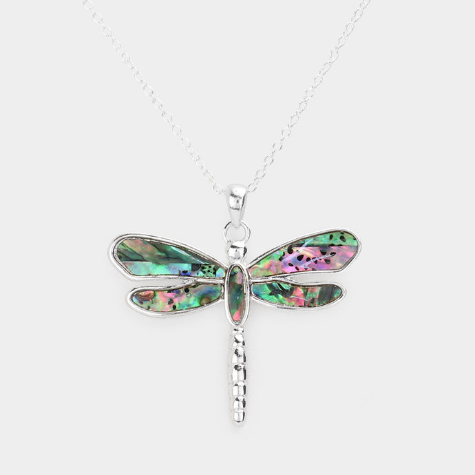 Mosaic Dragonfly Pendant Necklace