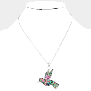 Mosaic Bird Pendant Necklace