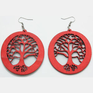 Tree of Life Wood Earrings