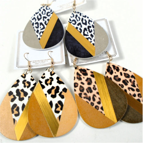 Leopard Wood Earrings