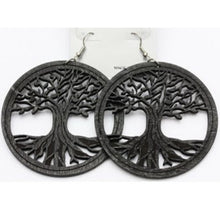 Load image into Gallery viewer, Tree of Life Wood Earrings