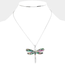 Load image into Gallery viewer, Mosaic Dragonfly Pendant Necklace