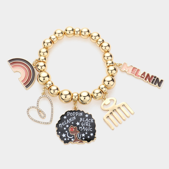 Melanin Poppin’ Charm Bracelet