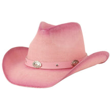 Load image into Gallery viewer, Pink Straw Cowboy Hat