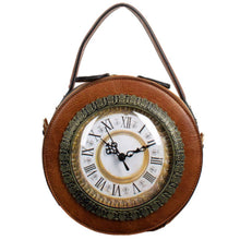 Load image into Gallery viewer, Brown Vintage Clock Handbag