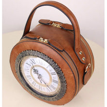 Load image into Gallery viewer, Brown Vintage Clock Handbag