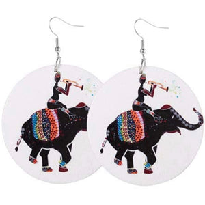Elephant Wood Earrings