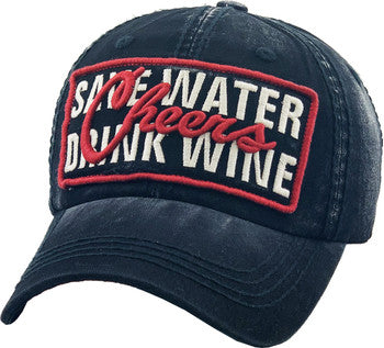 Save Water Drink Wine Baseball Cap