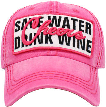 Save Water Drink Wine Baseball Cap