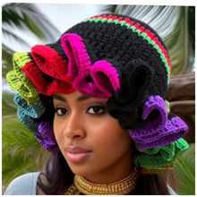 Load image into Gallery viewer, Black Multi Crochet Hat