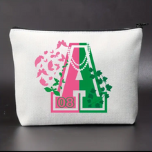 Load image into Gallery viewer, Pink and Green Cosmetic Pouch