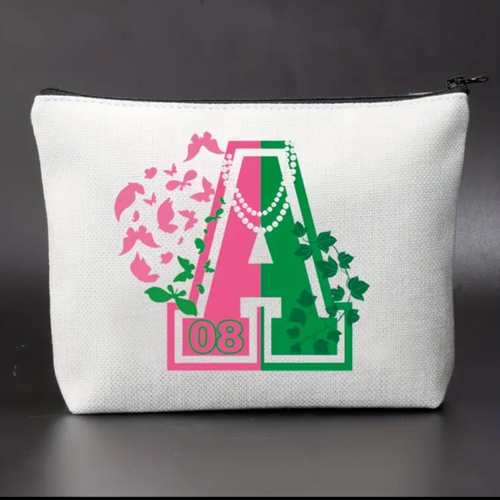 Pink and Green Cosmetic Pouch