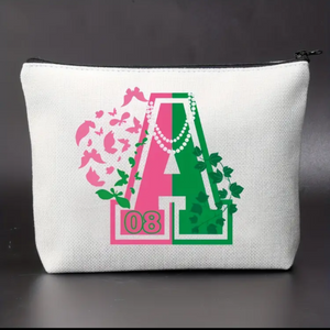 Pink and Green Cosmetic Pouch