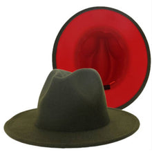 Load image into Gallery viewer, Red Bottom Olive Fedora
