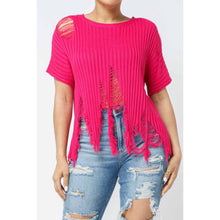 Load image into Gallery viewer, Distressed Sweater (Pink)