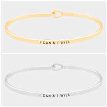 Load image into Gallery viewer, I Can &amp; I Will Bangle Bracelet