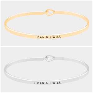 I Can & I Will Bangle Bracelet