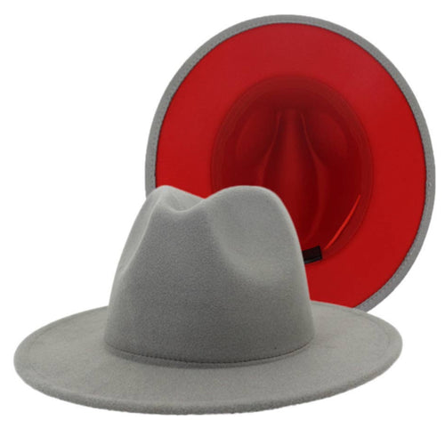 Red Bottom Grey Fedora