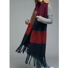 Load image into Gallery viewer, Blue Multi X Long Chunky Scarf
