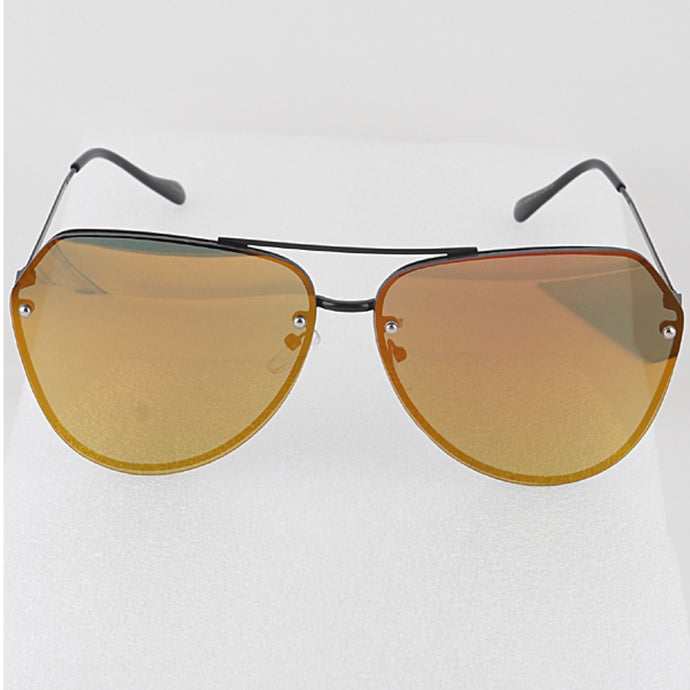 Oversized Reflective Retro Aviator Sunglasses