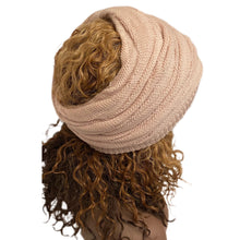 Load image into Gallery viewer, Slouchy Beanie Messy Bun Hat