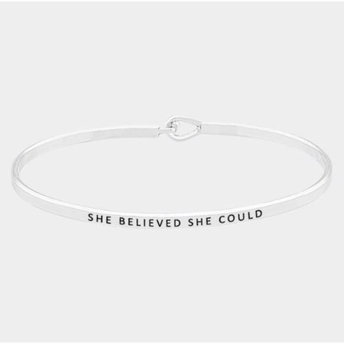 She Believed She Could Bangle Bracelet