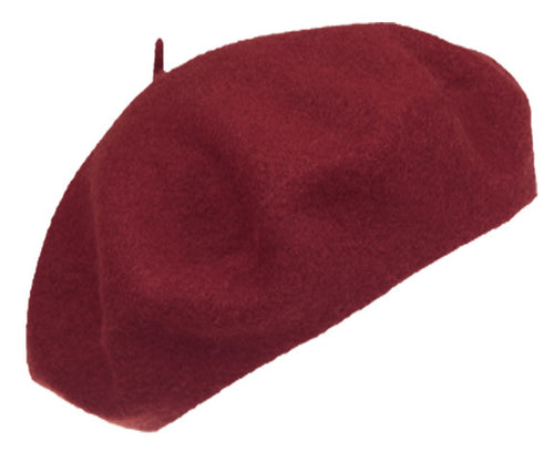 Classic Wool Beret (Burgundy)