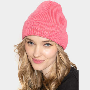 Solid Knit Beanie (Pink)
