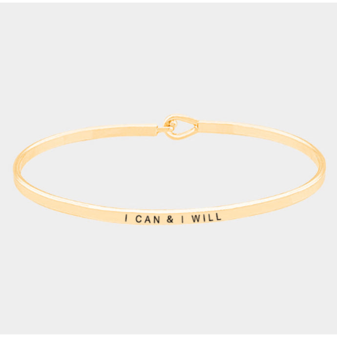 I Can & I Will Bangle Bracelet
