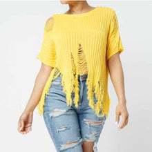 Load image into Gallery viewer, Distressed Sweater (Yellow)