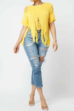Load image into Gallery viewer, Distressed Sweater (Yellow)