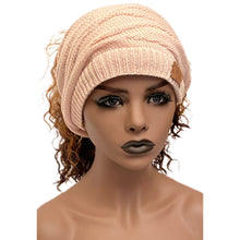 Load image into Gallery viewer, Slouchy Beanie Messy Bun Hat